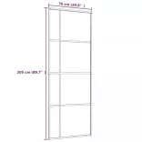 fehér ESG üveg és alumínium tolóajtó 76x205 cm