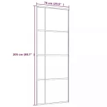 fehér matt ESG üveg és alumínium tolóajtó 76x205 cm