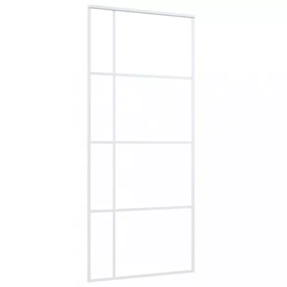 fehér ESG üveg és alumínium tolóajtó 90x205 cm