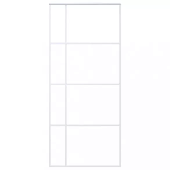 fehér ESG üveg és alumínium tolóajtó 90x205 cm