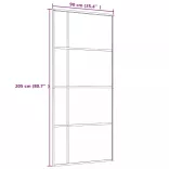 fehér ESG üveg és alumínium tolóajtó 90x205 cm