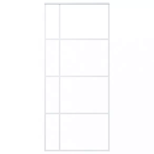 fehér matt ESG üveg és alumínium tolóajtó 90x205 cm