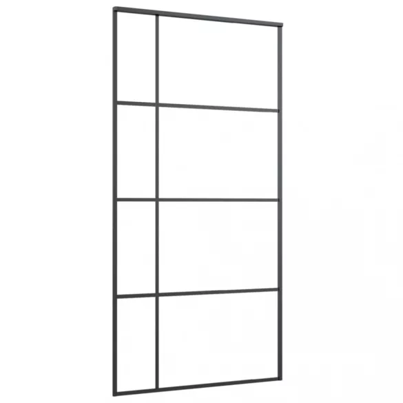 fekete ESG üveg és alumínium tolóajtó 102,5x205 cm