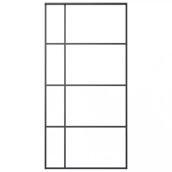 fekete ESG üveg és alumínium tolóajtó 102,5x205 cm