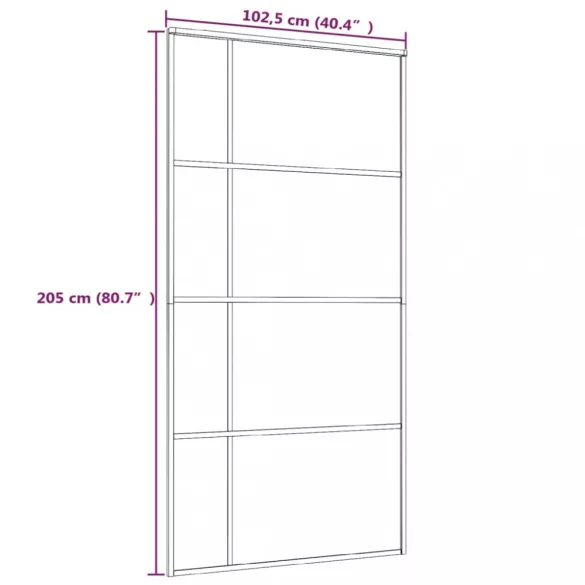 fekete matt ESG üveg és alumínium tolóajtó 102,5x205 cm