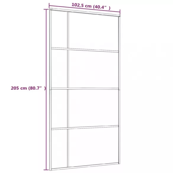 fehér ESG üveg és alumínium tolóajtó 102,5x205 cm
