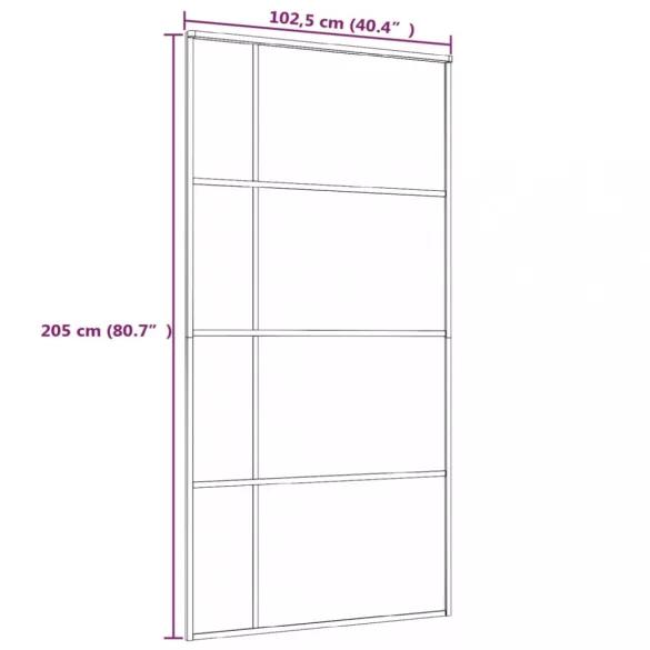 fehér matt ESG üveg és alumínium tolóajtó 102,5x205 cm