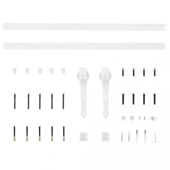 fehér acél tolóajtó-szerelvényszett 183 cm