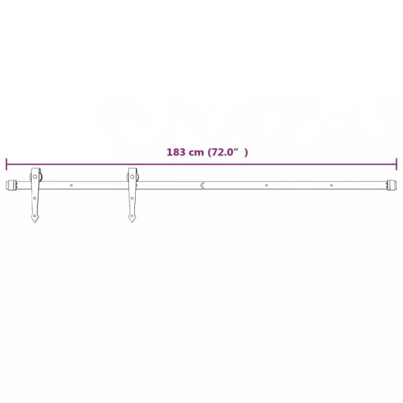 fehér acél tolóajtó-szerelvényszett 183 cm