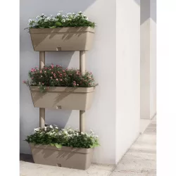 6 db tópszínű kerti virágtartó 100 cm
