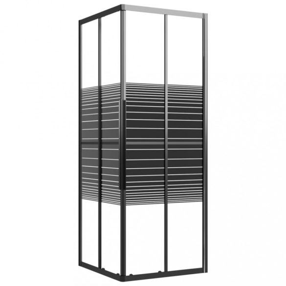 fekete csíkos ESG zuhanykabin 80 x 80 x 180 cm