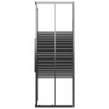 fekete csíkos ESG zuhanykabin 80 x 80 x 180 cm