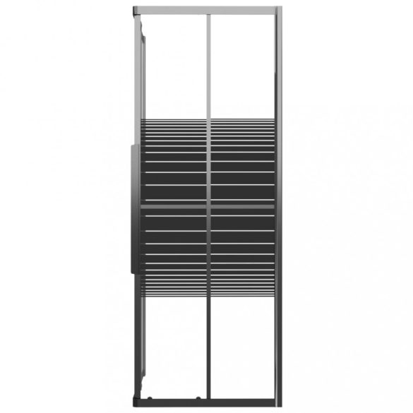 fekete csíkos ESG zuhanykabin 90 x 70 x 180 cm