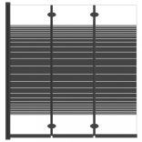 3 paneles fekete ESG összecsukható zuhanyparaván 130 x 130 cm