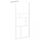 fehér ESG üveg zuhanyfal küszöb nélküli zuhanyhoz 90x195 cm