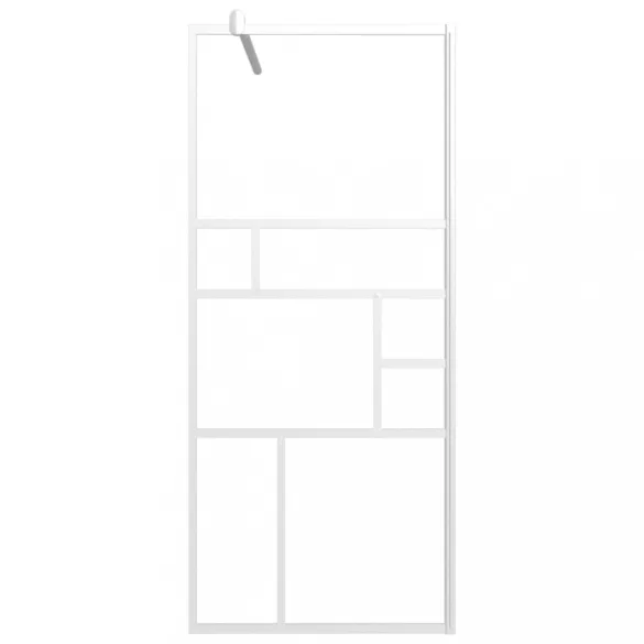 fehér ESG üveg zuhanyfal küszöb nélküli zuhanyhoz 90x195 cm