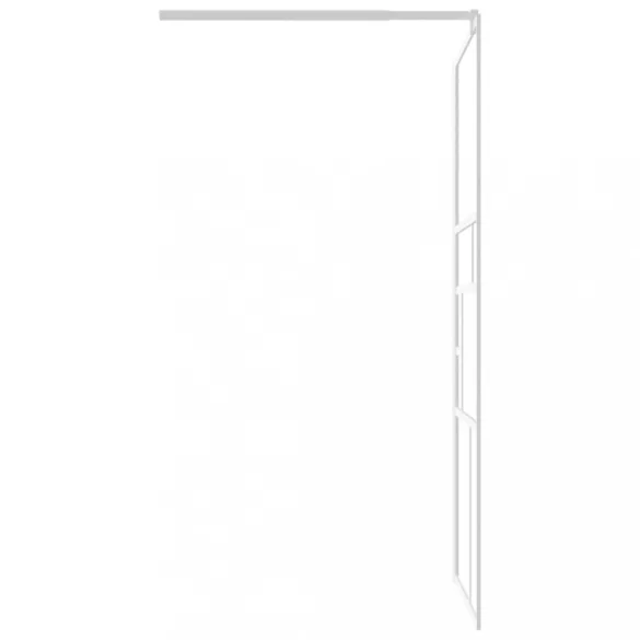 fehér ESG üveg zuhanyfal küszöb nélküli zuhanyhoz 90x195 cm