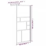 fehér ESG üveg zuhanyfal küszöb nélküli zuhanyhoz 90x195 cm