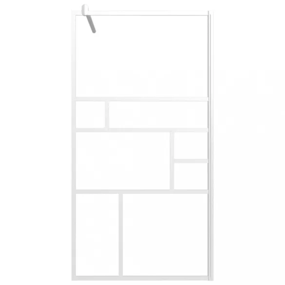 fehér ESG üveg zuhanyfal küszöb nélküli zuhanyhoz 100x195 cm