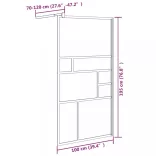 fehér ESG üveg zuhanyfal küszöb nélküli zuhanyhoz 100x195 cm