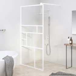   fehér ESG üveg zuhanyfal küszöb nélküli zuhanyhoz 115x195 cm