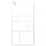 fehér ESG üveg zuhanyfal küszöb nélküli zuhanyhoz 115x195 cm