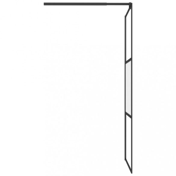 fekete selyemmatt ESG üveg zuhanyfal 80 x 195 cm