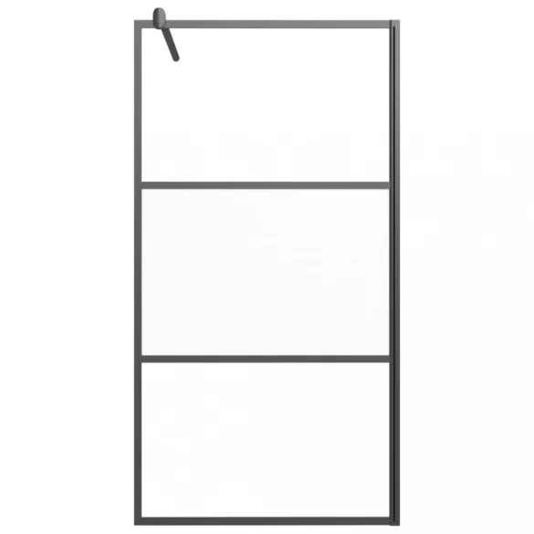 fekete selyemmatt ESG üveg zuhanyfal 100x195 cm