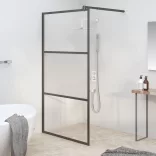 fekete selyemmatt ESG üveg zuhanyfal 115x195 cm