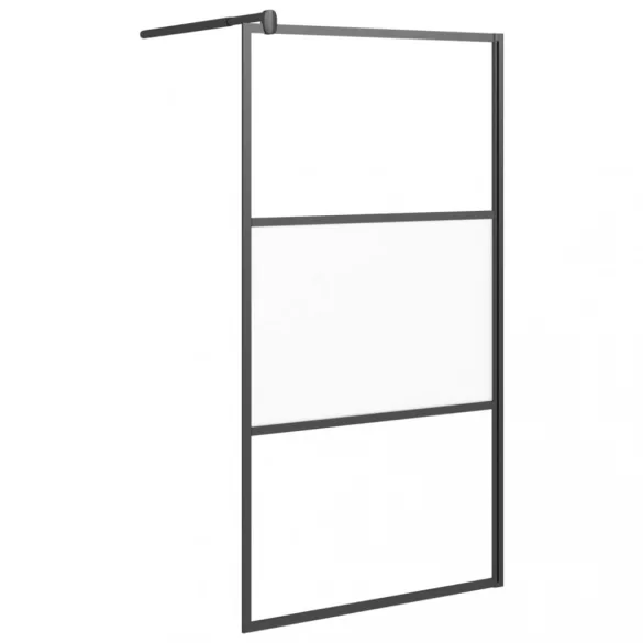 fekete selyemmatt ESG üveg zuhanyfal 115x195 cm