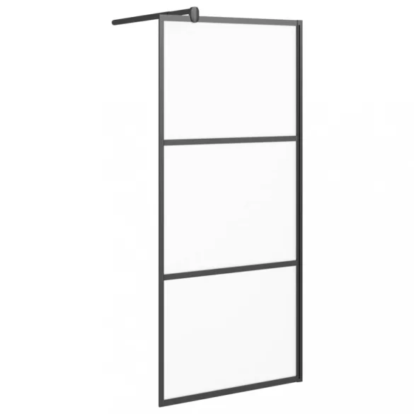 fekete ESG tejüveg zuhanyfal küszöb nélküli zuhanyhoz 90x195 cm