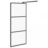 fekete ESG tejüveg zuhanyfal küszöb nélküli zuhanyhoz 90x195 cm