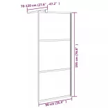fekete ESG tejüveg zuhanyfal küszöb nélküli zuhanyhoz 90x195 cm