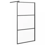 fekete ESG tejüveg zuhanyfal küszöb nélküli zuhanyhoz 80x195 cm