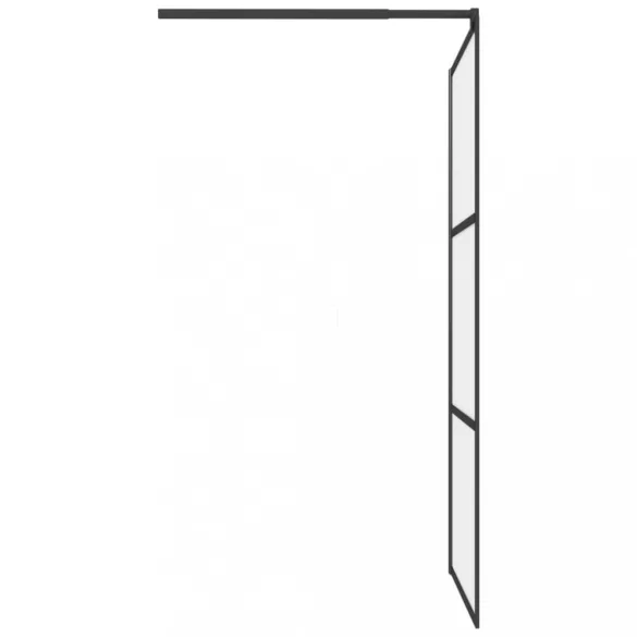 fekete ESG tejüveg zuhanyfal küszöb nélküli zuhanyhoz 80x195 cm