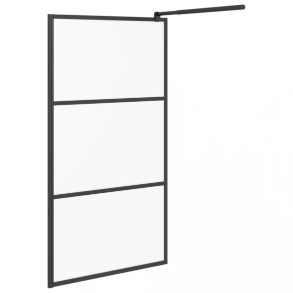 fekete ESG tejüveg zuhanyfal küszöb nélküli zuhanyhoz 115x195cm