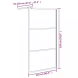 fekete ESG tejüveg zuhanyfal küszöb nélküli zuhanyhoz 115x195cm