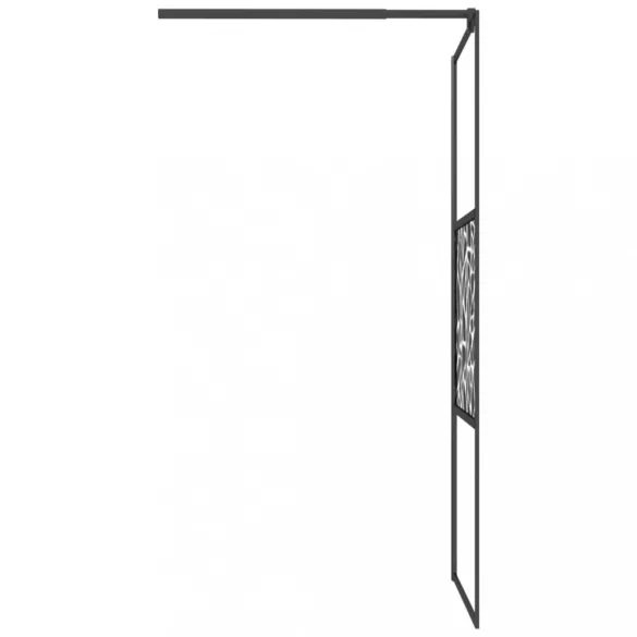 fekete ESG üveg zuhanyfal kőmintával 80 x 195 cm
