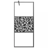 fekete ESG üveg zuhanyfal kőmintával 90x195cm