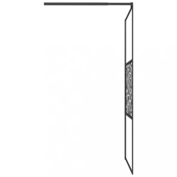 fekete ESG üveg zuhanyfal kőmintával 100x195cm