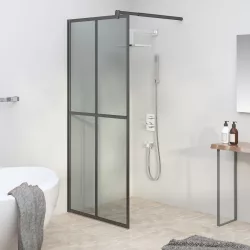   sötét edzett üveg zuhanyfal küszöb nélküli zuhanyhoz 90x195cm