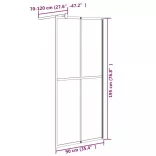 sötét edzett üveg zuhanyfal küszöb nélküli zuhanyhoz 90x195cm