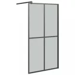 sötét edzett üveg zuhanyfal küszöb nélküli zuhanyhoz 100x195cm