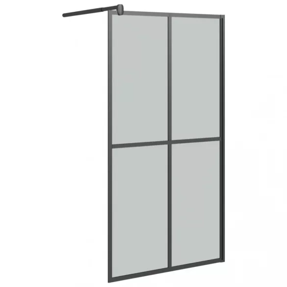 sötét edzett üveg zuhanyfal küszöb nélküli zuhanyhoz 100x195cm