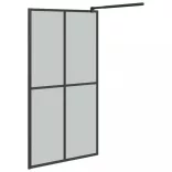 sötét edzett üveg zuhanyfal küszöb nélküli zuhanyhoz 100x195cm