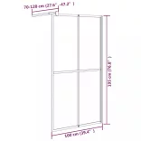 sötét edzett üveg zuhanyfal küszöb nélküli zuhanyhoz 100x195cm