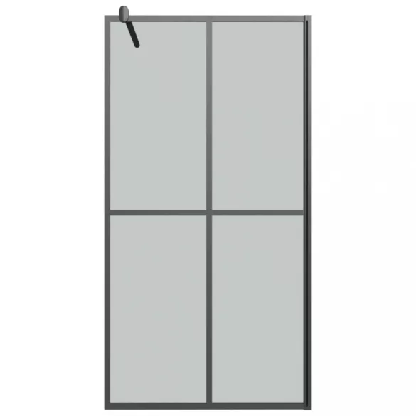 sötét edzett üveg zuhanyfal küszöb nélküli zuhanyhoz 118x190 cm