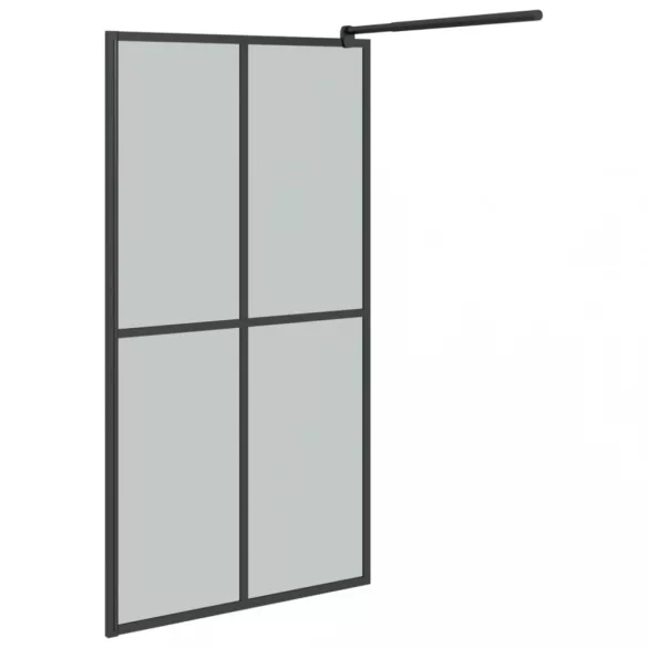 sötét edzett üveg zuhanyfal küszöb nélküli zuhanyhoz 118x190 cm
