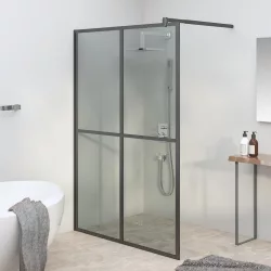  sötét edzett üveg zuhanyfal küszöb nélküli zuhanyhoz 140x195 cm