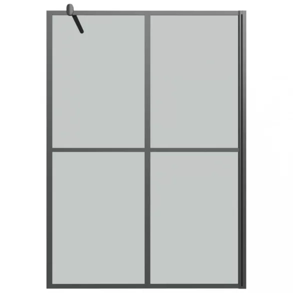 sötét edzett üveg zuhanyfal küszöb nélküli zuhanyhoz 140x195 cm
